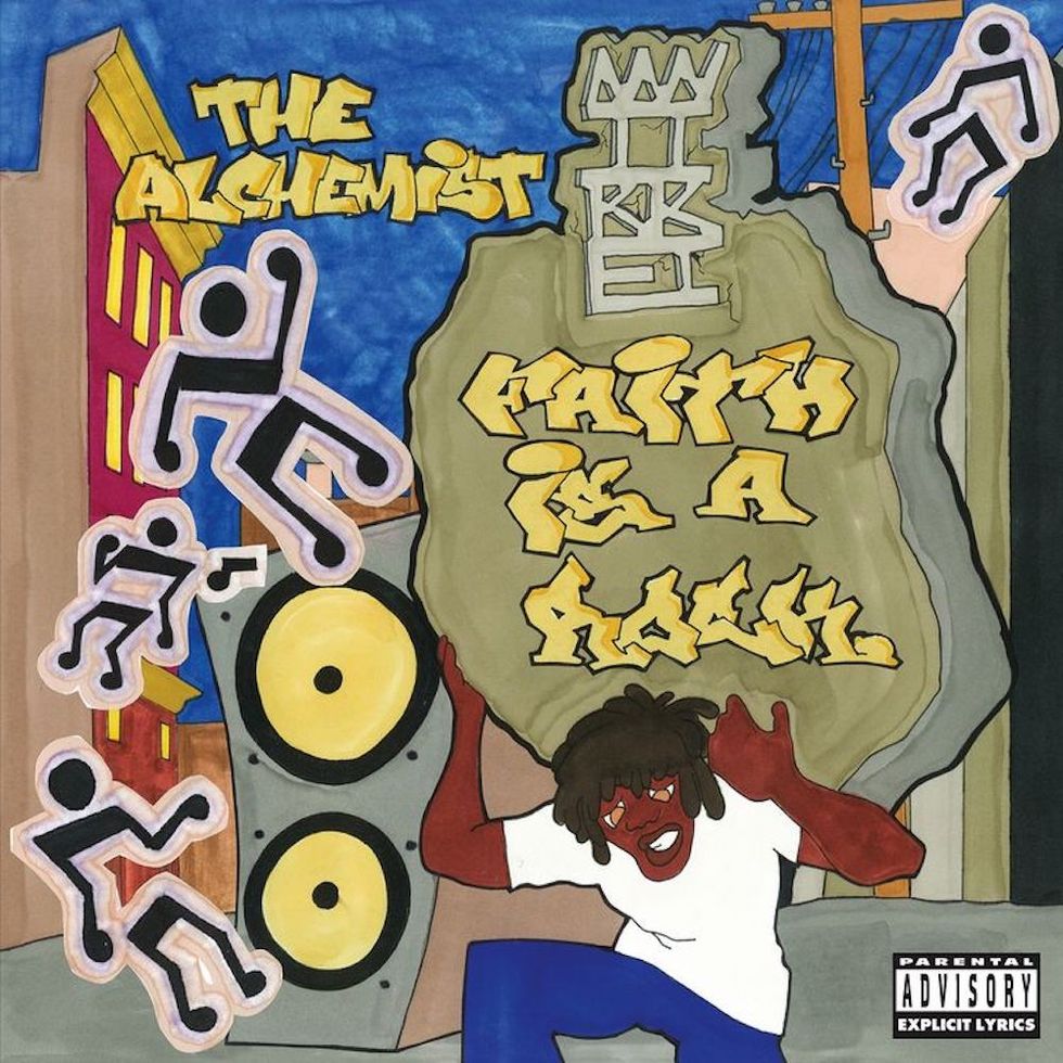 Album cover art for 'Faith is a Rock' by MIKE, Wiki & The Alchemist.