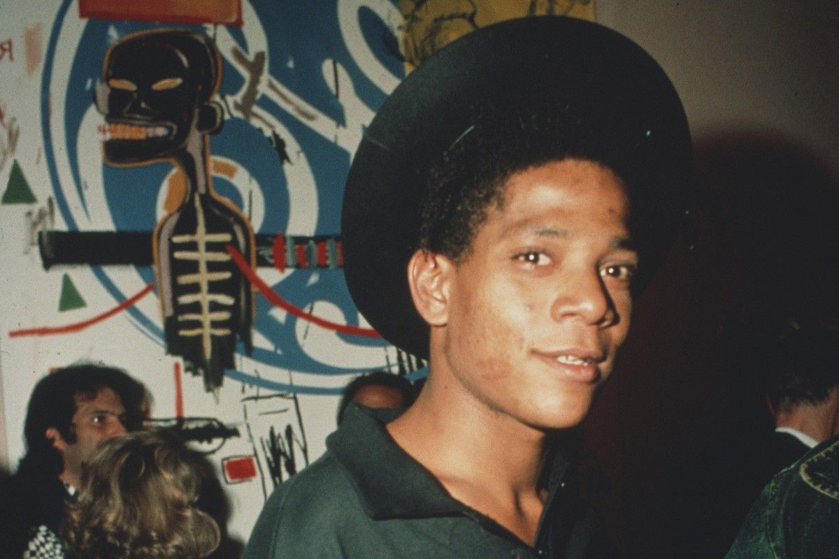 American artist Jean-Michel Basquiat (1960 - 1988), circa 1985.
