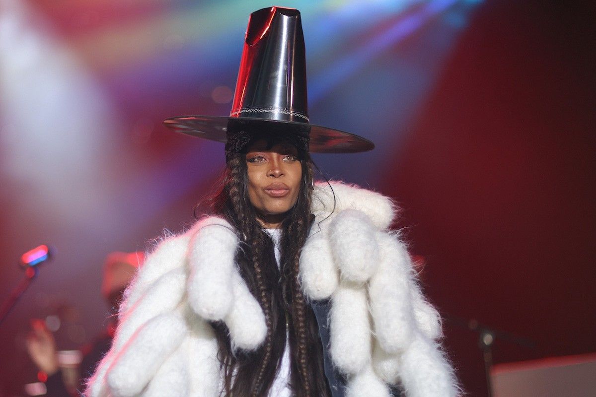 American singer-songwriter Erykah Badu performs on stage during Another Badu Birthday Bash concert at The Factory in Deep Ellum on February 24, 2023 in Dallas, Texas.