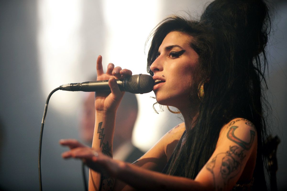 Amy Winehouse performs during an exclusive Vodafone TBA concert at Circomedia in Bristol.