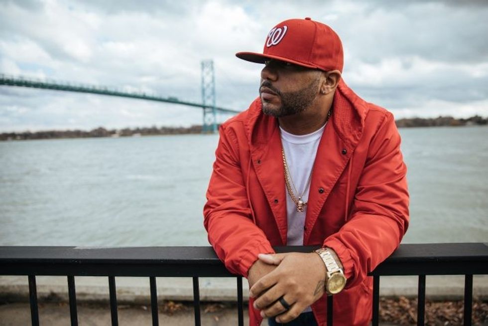 Apollo Brown wearing Nationals Hat
