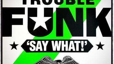 artwork for the Trouble Funk single "Say What!" allegedly sampled by the Beastie Boys according to a lawsuit filed by Tuf America