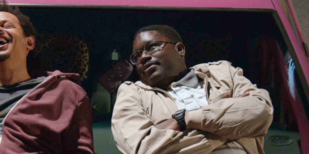 Bad tripl to r eric andre as chris lil rel howery as bud