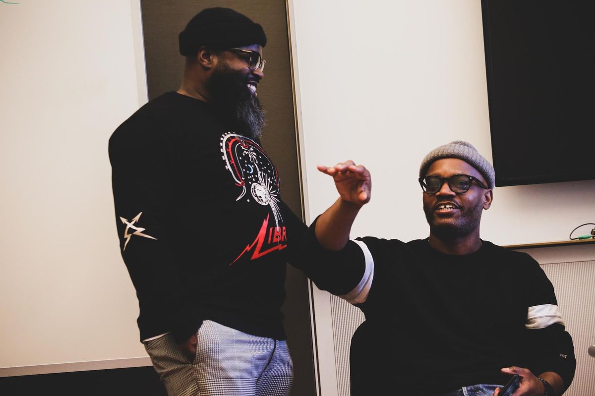 Black Thought and Sean C in studio
