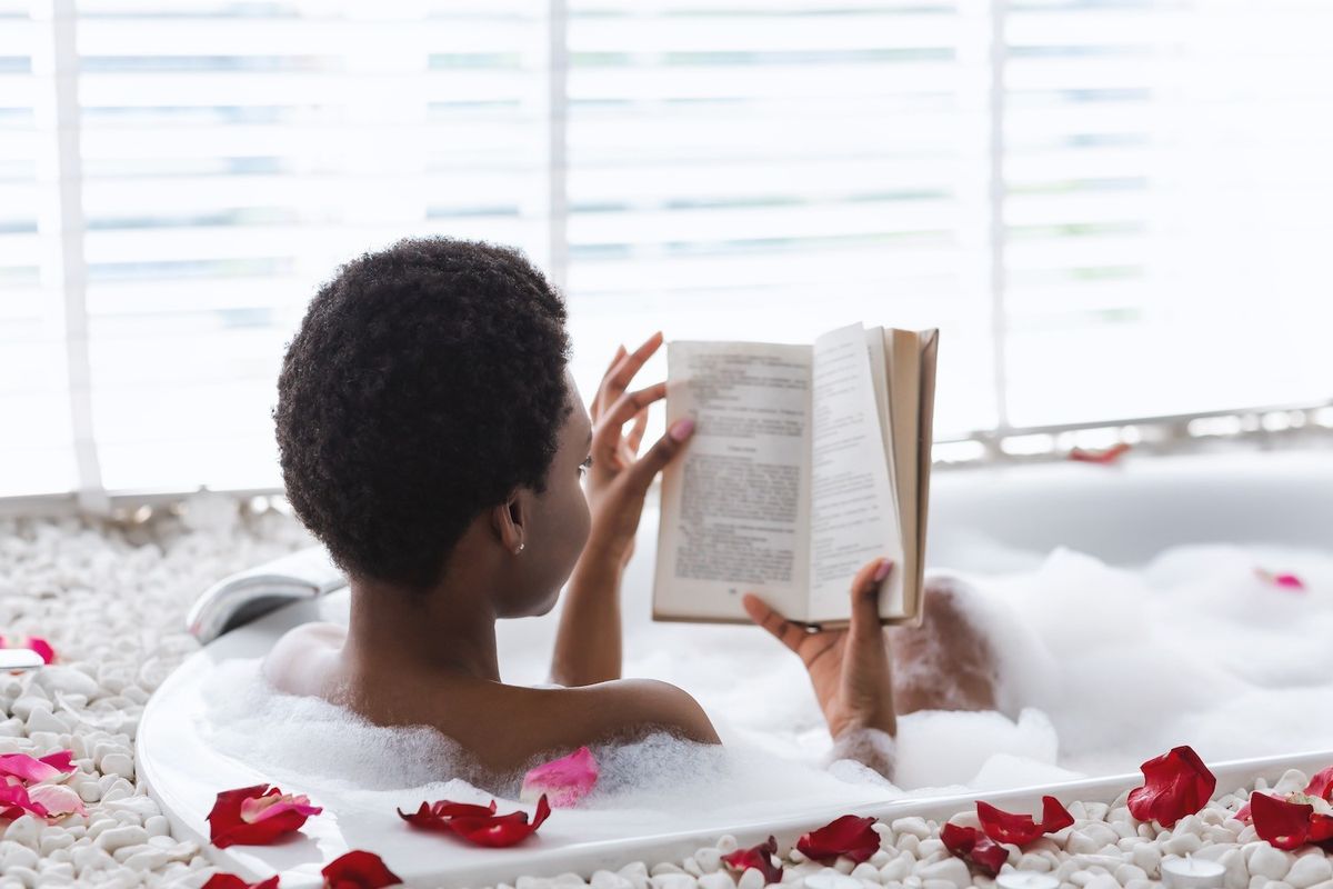 Black Woman Reading Book