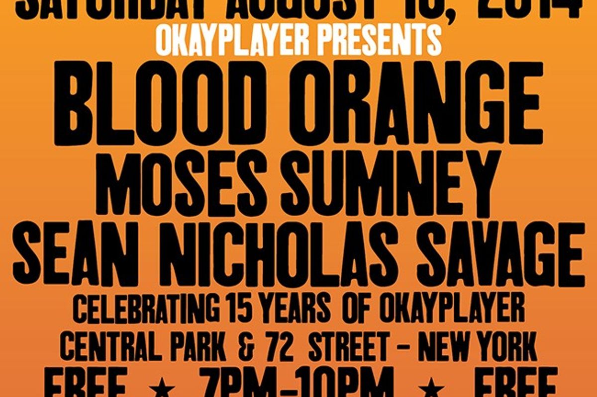 Blood Orange Okayplayer Summerstage concert series