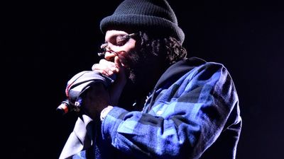 Boldy James of The Alchemist x Boldy James performs during the NBA Leather tour at The Warfield on February 01, 2022 in San Francisco, California (Tim Mosenfelder/Getty Images).