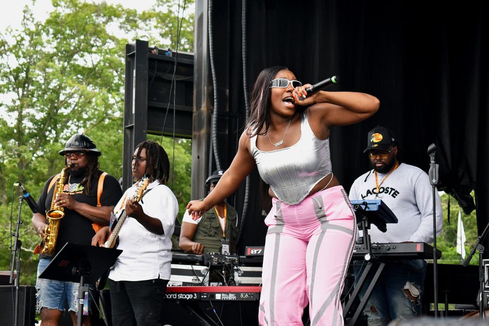 Cakeswagg performs with her band and backup dancers at BAMSFest in Franklin Park on June 24, 2023.
