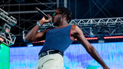 Channel Tres performs on the Sahara stage during the 2022 Coachella Valley Music And Arts Festival on April 24, 2022 in Indio, California.