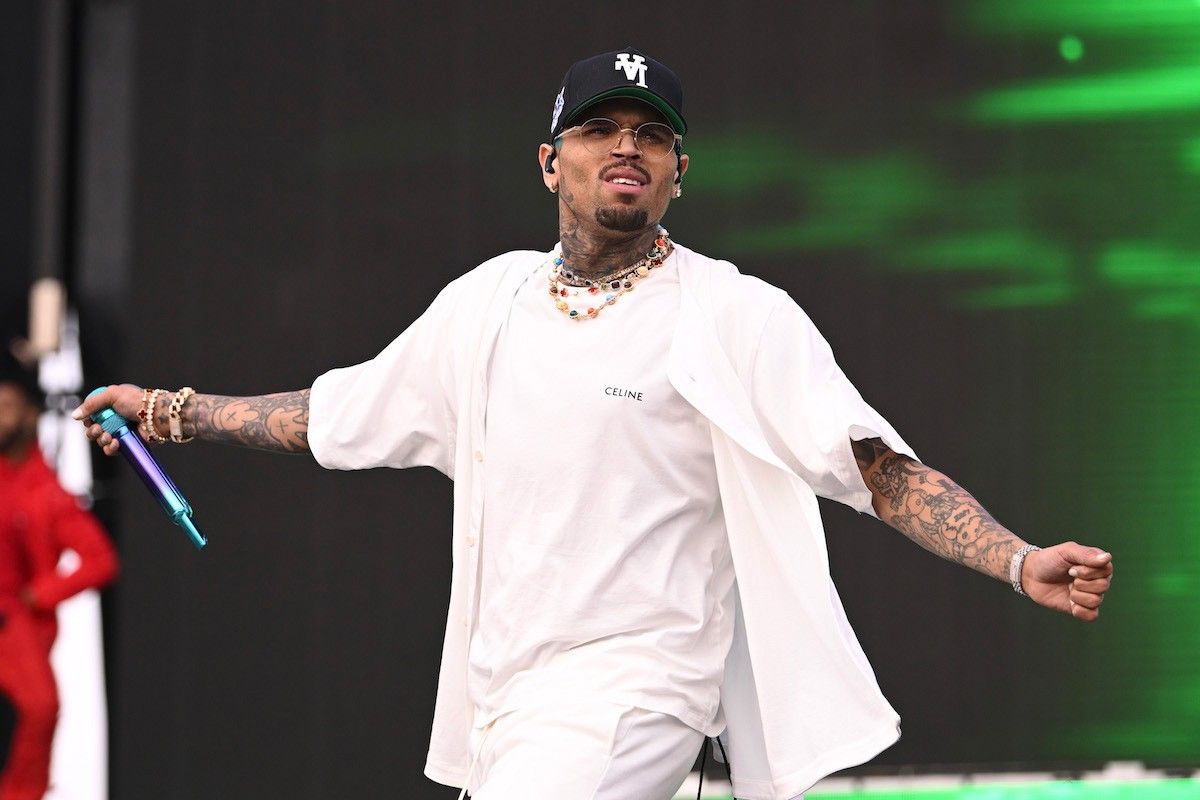 Chris Brown performs during the Lovers & Friends Music Festival at the Las Vegas Festival Grounds on May 06, 2023 in Las Vegas, Nevada (Candice Ward/Getty Images).
