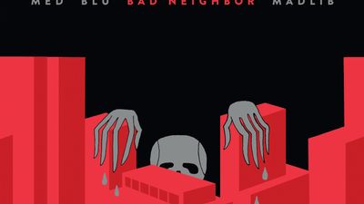 Cover art for the 6th-anniversary vinyl package of Madlib, MED, and Blu's 'Bad Neighbor'