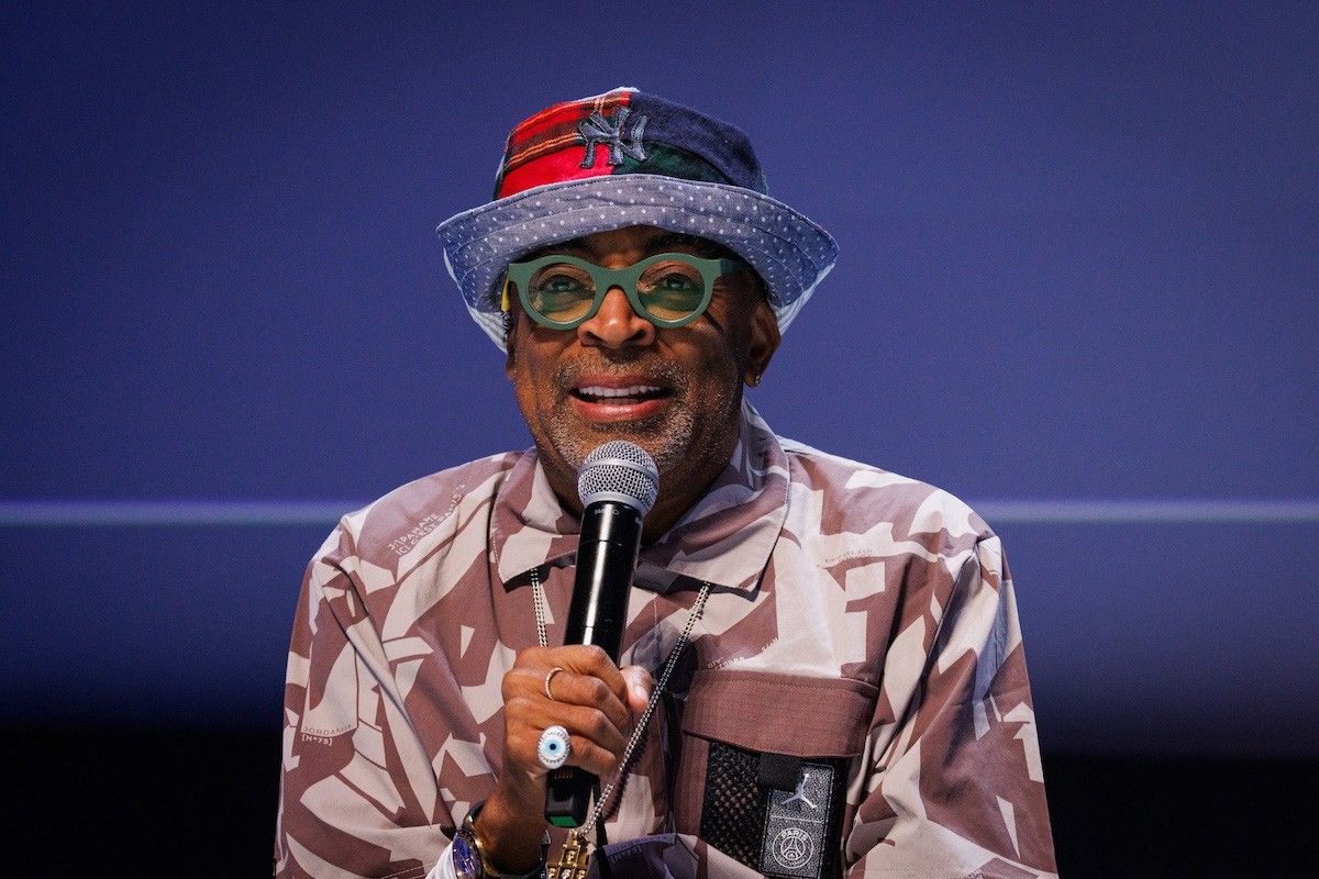 Creative Maker of the Year Spike Lee speaks onstage at Debussy Theatre during the 'Creative Maker of the Year Seminar: Spike Lee' at the Cannes Lions Festival on June 23, 2023 in Cannes, France.