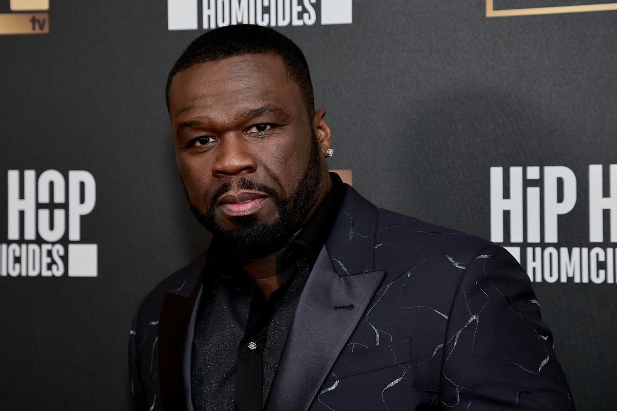 Curtis "50 Cent" Jackson attends WE TV's "Hip Hop Homicides" New York Premiere at Crosby Street Hotel on November 10, 2022 in New York City.