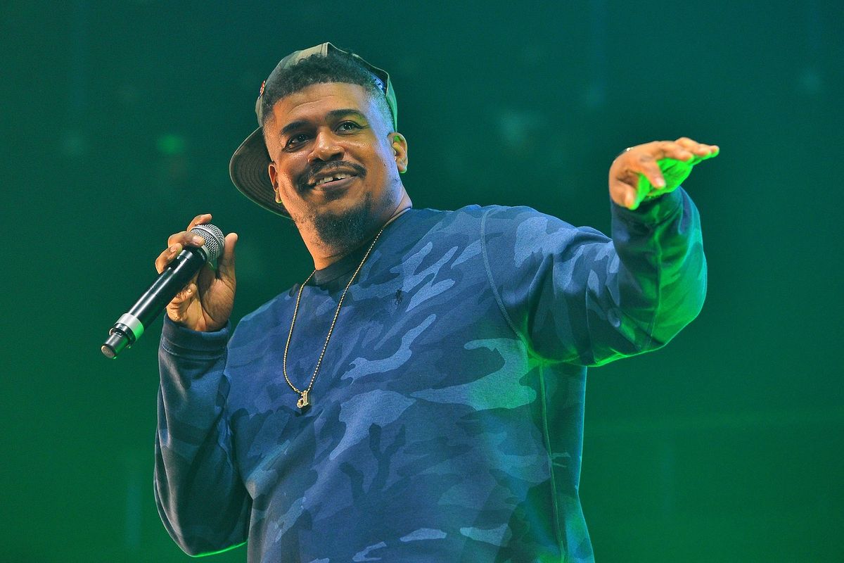 David Jolicoeur, aka Trugoy, of De La Soul performs live on stage during the 'Gods of Rap' Tour at Wembley Arena on May 10, 2019 in London, England.