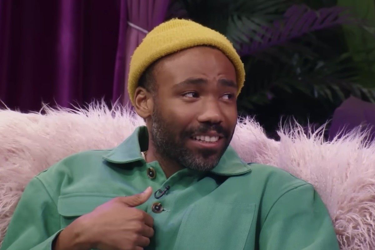 donald glover with yellow hat