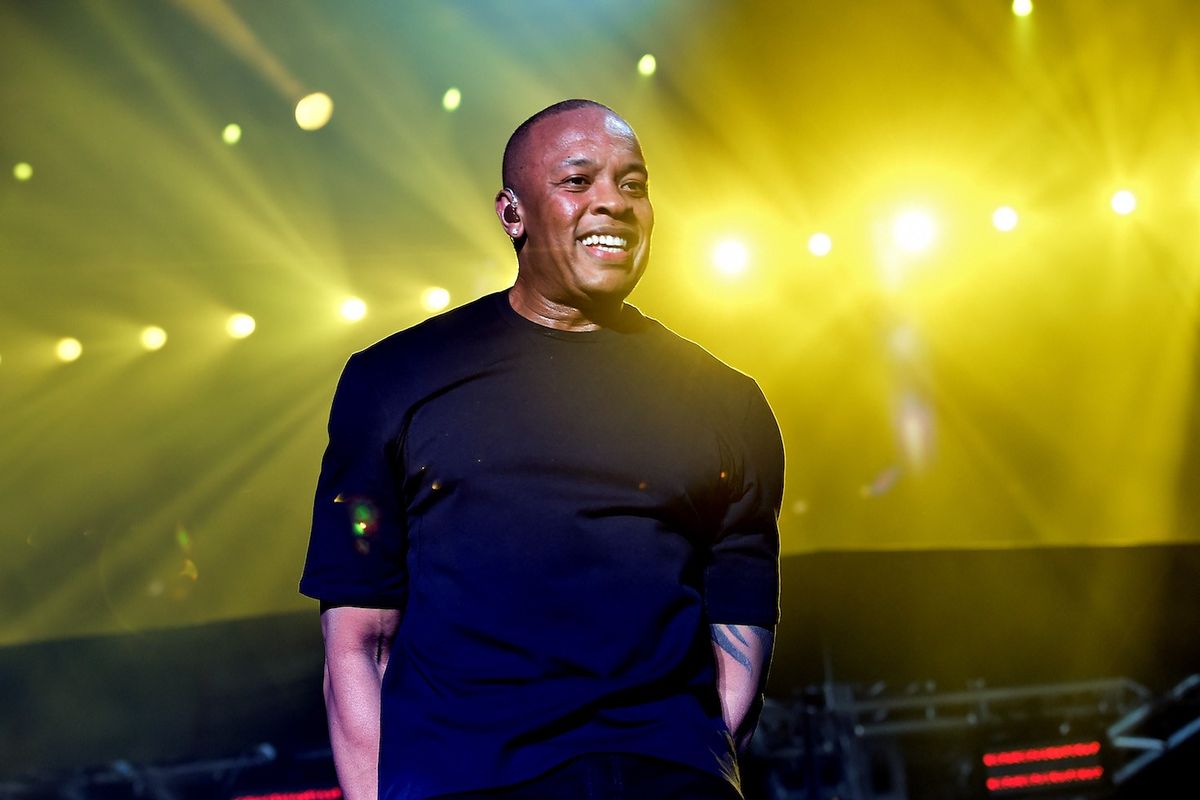 Dr. Dre performs onstage during day 2 of the 2016 Coachella Valley Music & Arts Festival Weekend 2 at the Empire Polo Club on April 23, 2016.