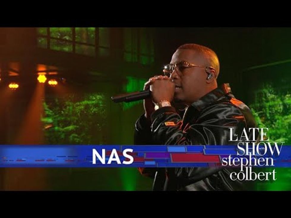 Watch Nas Perform 'Nasir' Cut "Adam And Eve" And Discuss Working With Kanye West On 'Colbert'