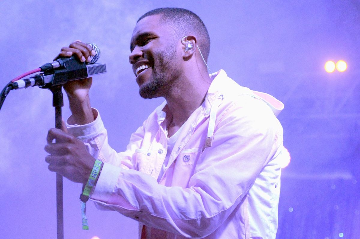 Frank Ocean during the performs during the 2014 Bonnaroo Music & Arts Festival on June 14, 2014 in Manchester, Tennessee (Tim Mosenfelder/Getty Images).