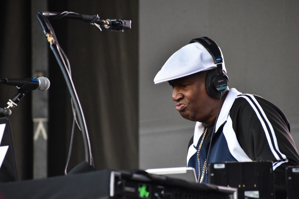 Grandmaster Flash plays a 50th anniversary tribute mix as he headlines BAMSFest in Franklin Park, June 24, 2023.