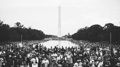 Group of people gathering in Washington, D.C.