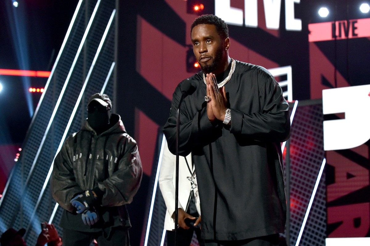 Honoree Sean 'Diddy' Combs accepts the Lifetime Achievement Award presented by Coke from Kanye West and Babyface onstage during the 2022 BET Awards at Microsoft Theater on June 26, 2022 in Los Angeles, California.