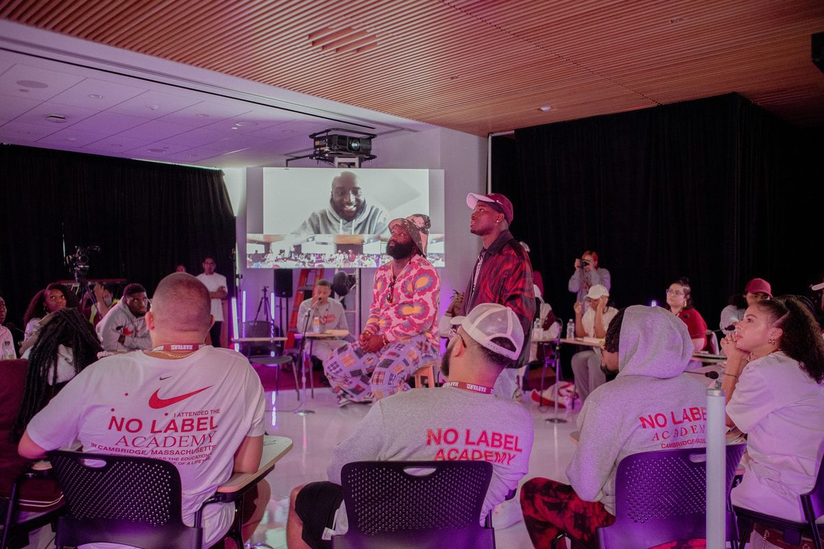 IDK and guest speakers teach hip-hop and music business to students at the 2021 No Label Academy program at Harvard University in Cambridge, MA. 