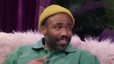 donald glover with yellow hat