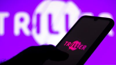 In this photo illustration the triller logo seen displayed