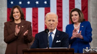 President biden delivers his first state of the union address to joint session of congress