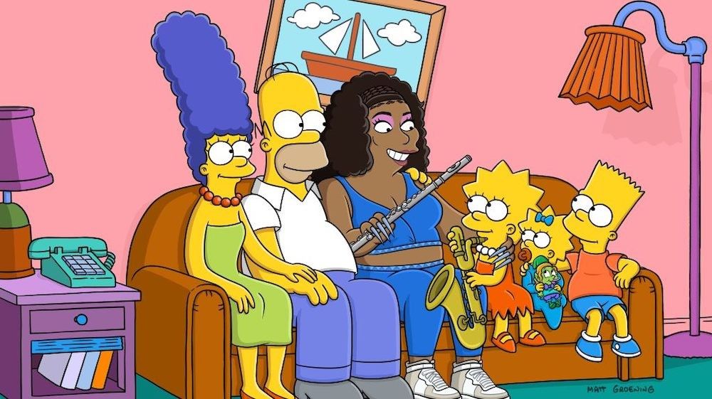 lizzo on the simpsons on a couch
