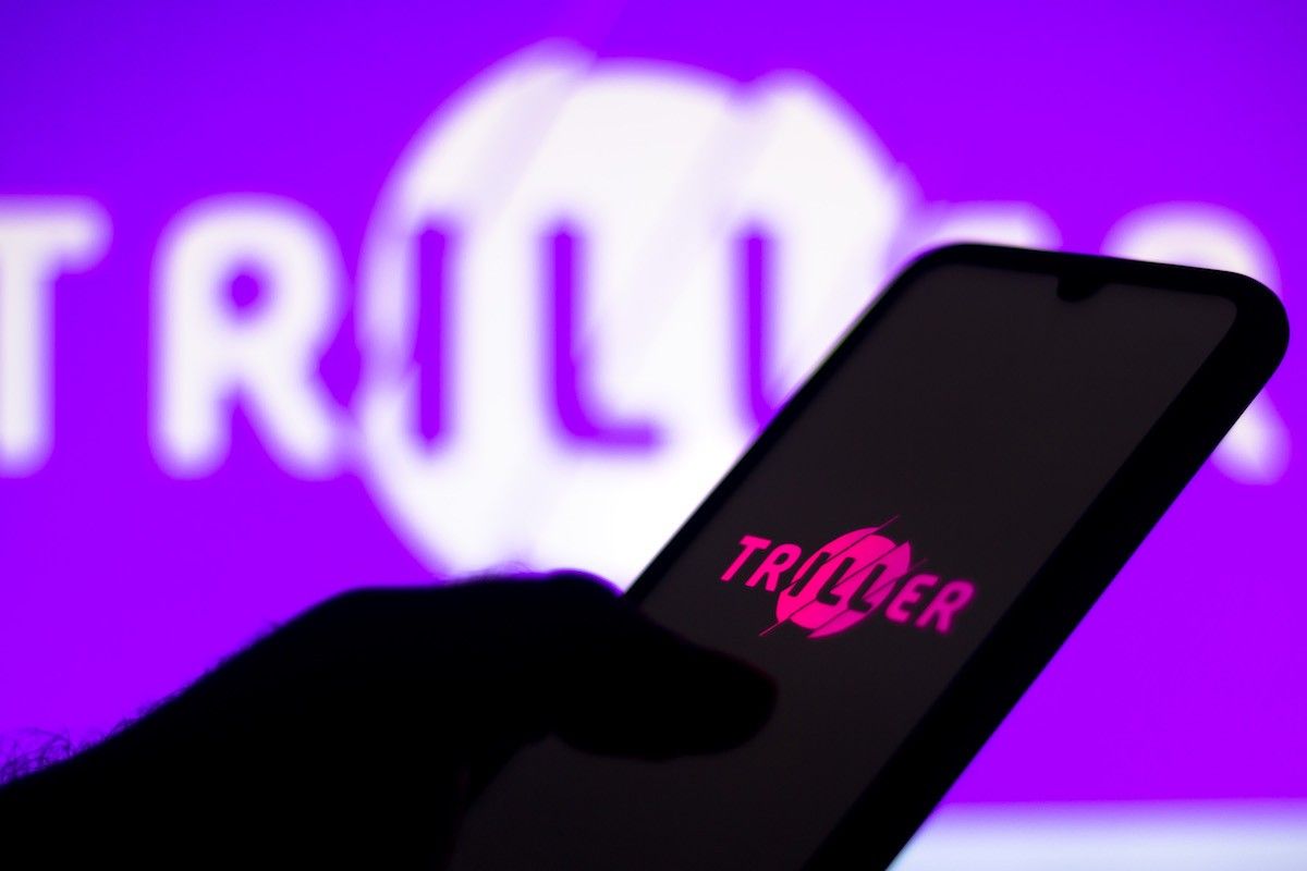 In this photo illustration the triller logo seen displayed
