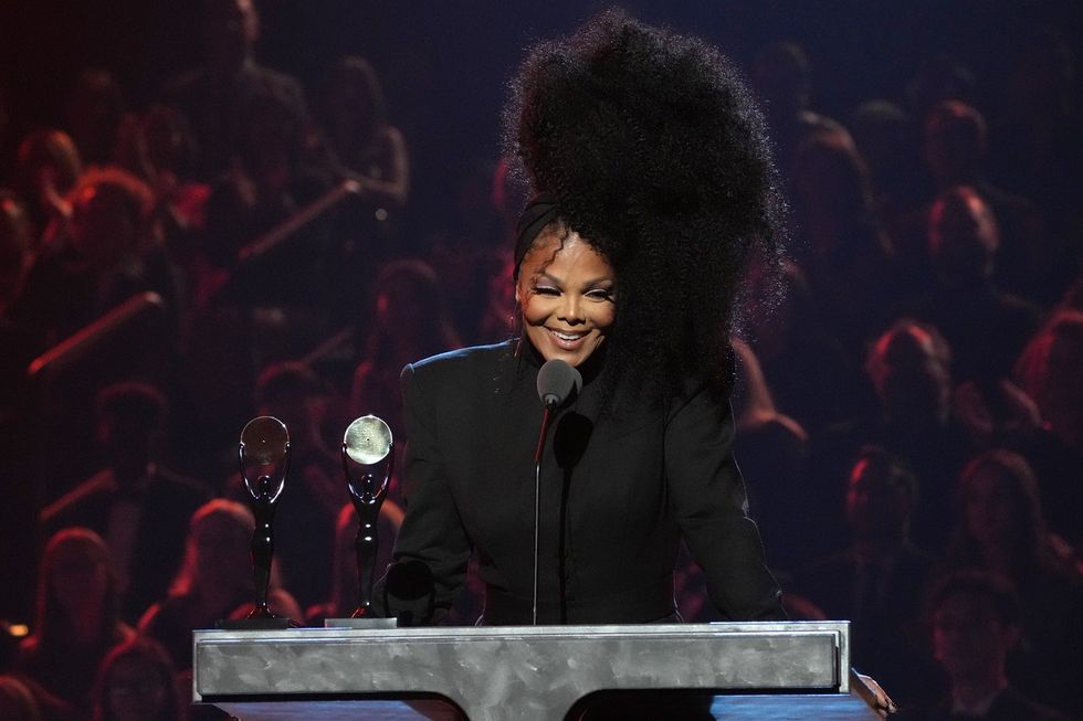 Janet Jackson speaks onstage during the 37th Annual Rock & Roll Hall of Fame Induction Ceremony at Microsoft Theater on November 05, 2022 in Los Angeles, California.