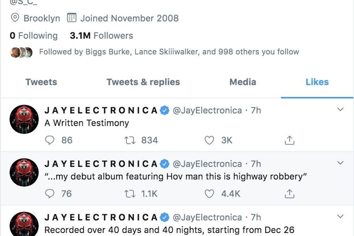 Jay z likes jay electronica tweets