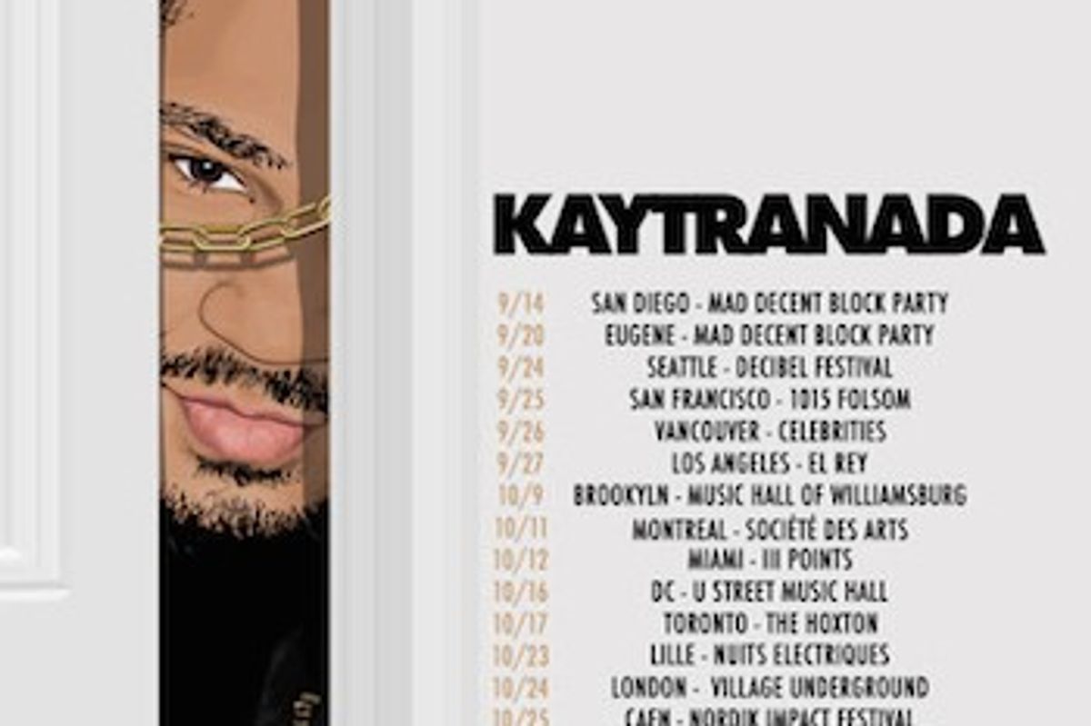 Kaytranada Announces A Nice List Of Tour Dates For Fall 2014, Which Kick Off At The Mad Decent Block Party In San Diego On September 14th.