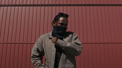 Kendrick Lamar in the video for Baby Keem's "family ties."