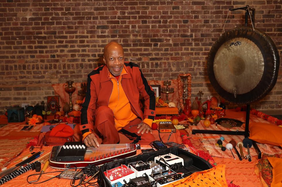 Laraaji attends the Grace Wales Bonner : "A Time for New Dreams" at the Serpentine Sackler Gallery.
