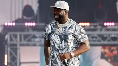 50 Cent performs live on the main stage during day three of Wireless Festival 2023 at Finsbury Park on July 09, 2023 in London, England.