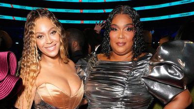 Beyoncé and Lizzo attend the 65th GRAMMY Awards at Crypto.com Arena on February 05, 2023 in Los Angeles, California.