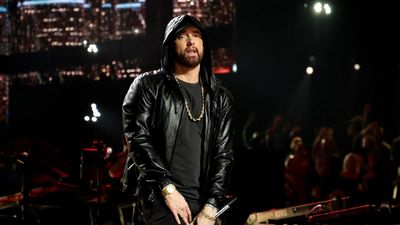 Eminem performs onstage during the 37th Annual Rock & Roll Hall of Fame Induction Ceremony at Microsoft Theater on November 05, 2022 in Los Angeles, California.