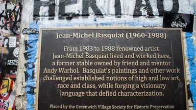 Former studio location of artist Jean-Michel Basquiat at 87 Great Jones Street was a former horse stable and owned by Andy Warhol. Basquiat worked here from 1983 to 1988.
