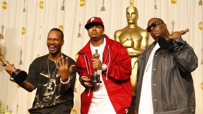 Jordan Houston, Paul Beauregard and Cedric Coleman of Three 6 Mafia, winners Best Song for “It’s Hard Out Here for a Pimp” from ‘Hustle & Flow.’