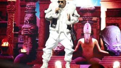 Nas in concert at Madison Square Garden on February 24, 2023 in New York City.