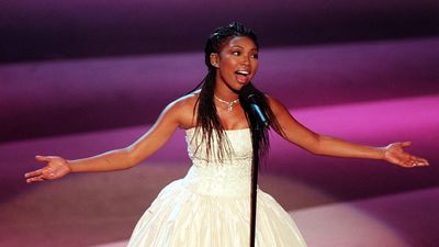 Singer Brandy performs during the 50th Annual Prime time Emmy Awards 13 September at the Shrine Auditorium in Los Angele