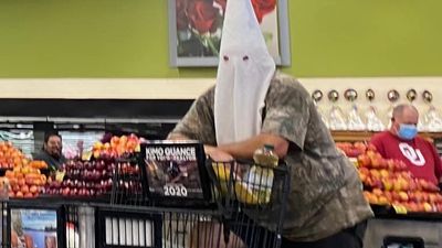 Man Refuses To Remove KKK Hood At CA Grocery Store, Forced To Take It Off To Check Out