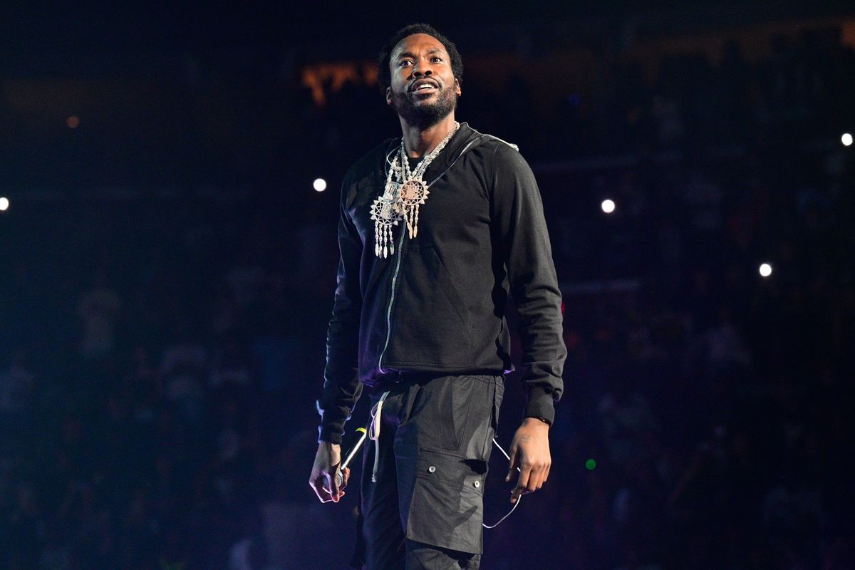 Meek Mill performing at “One Big Party Tour” at FLA Live Arena on March 17, 2023.
