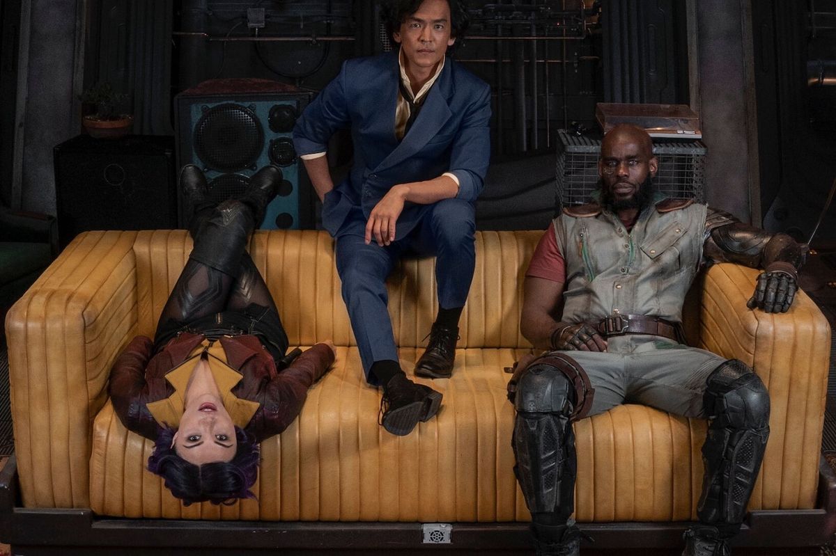 Netflix's cowboy bebop sitting on couch