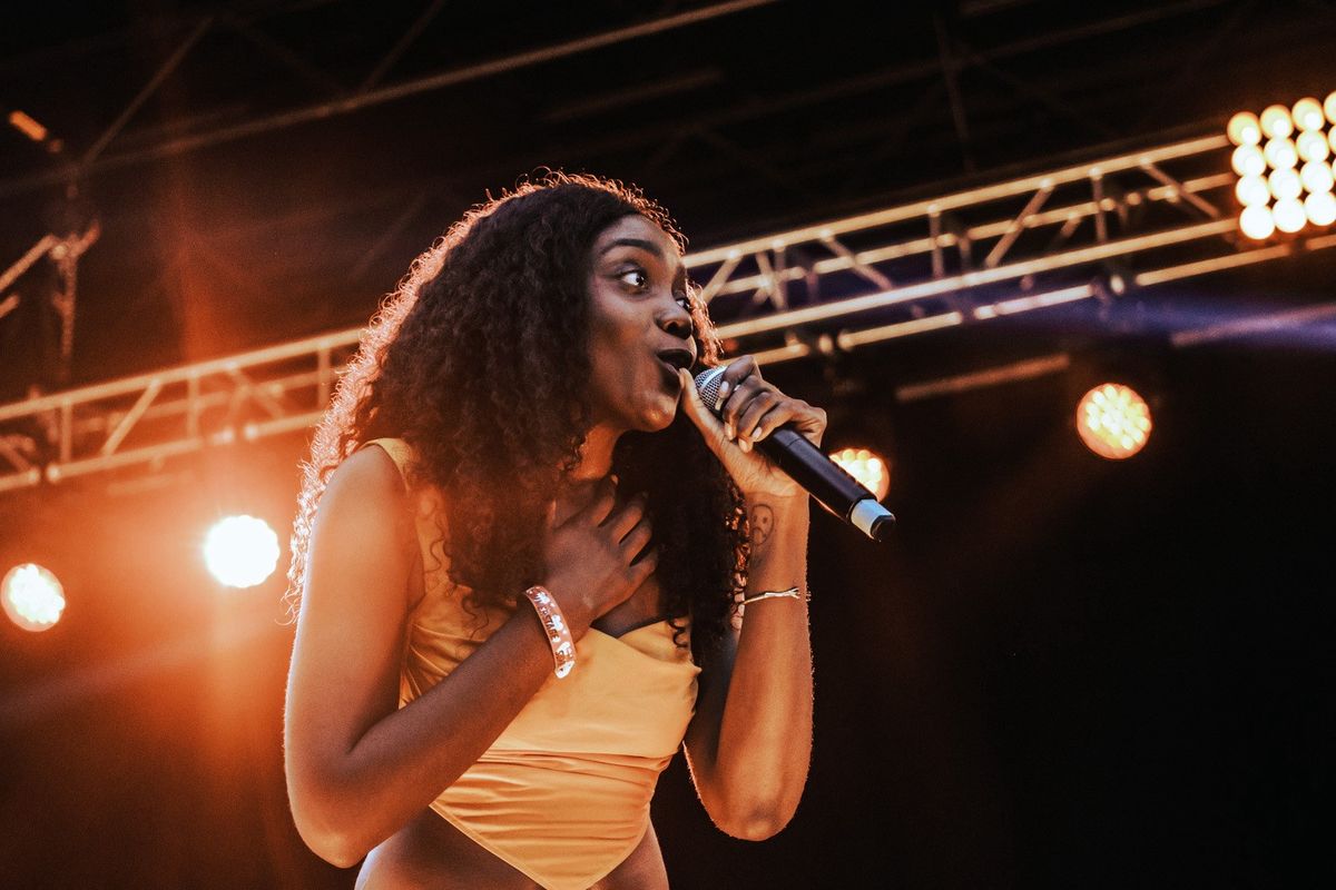 Noname performing at Mike’s Young World festival in Brooklyn.
