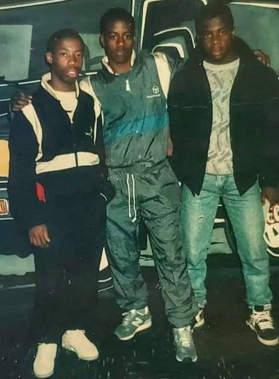 picture from the '80s of guys wearing street clothes