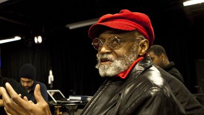 Playwright, novelist, and composer, Melvin Van Peebles, right, directs a rehearsal of a musical theatre performance of his acclaimed classic film "Sweet Sweetback" at the BRIC Arts Center in Brooklyn.