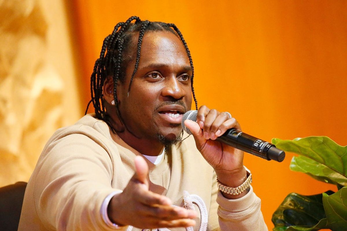 Pusha T speaks at a panel discussion during The Recording Academy Washington DC Chapter's Intersection of Music & Sports event